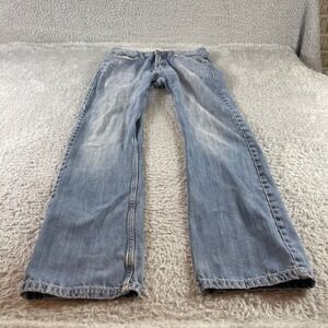 Wrangler 20X Mens Jeans Light Wash Distressed Bootcut Size 42